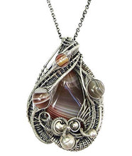 Load image into Gallery viewer, Lake Superior Agate and Sterling Silver Pendant
