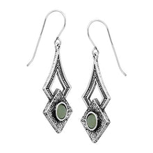 Load image into Gallery viewer, Silpada 'Aventurine Adventure' Double Diamond-Shaped Drop Earrings in Sterling Silver
