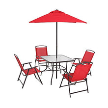 Load image into Gallery viewer, Mainstays Albany Lane 6-Piece Folding Seating Set: Red
