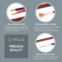 Load image into Gallery viewer, Micca 14 Gauge Pure Copper Speaker Wire, 6 Feet 2 Pack, Gold Plated Banana Plugs, Soldered Construction, Slim Design, 245 Strands, for Stereo or Home Theater, 2 Meters Pair
