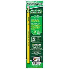 Load image into Gallery viewer, Ticonderoga Graphite Pencils, Wood-Cased #2 HB Soft, with Eraser, Yellow, 72-Pack.

