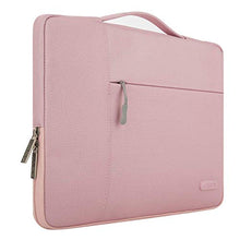 Load image into Gallery viewer, MOSISO Laptop Sleeve Compatible with MacBook Pro 15 inch Touch Bar A1990 A1707, 14 HP Acer Chromebook, 2019 Surface Laptop 3 15, Polyester Multifunctional Briefcase Bag, Pink
