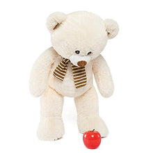 Load image into Gallery viewer, Muiteiur Giant Teddy Bear Cute White Teddy Bear Stuffed Animal Super Soft Scarf Teddy Bear Gifts for Girlfriend Kids, 29.5 Inches
