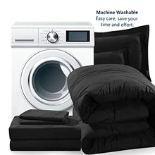 Load image into Gallery viewer, CozyLux Twin Bed in a Bag Comforter Sets with Comforter and Sheets 5 Pieces for Girls and Boys Black All Season Bedding Sets with Comforter, Pillow Sham, Flat Sheet, Fitted Sheet and Pillowcase
