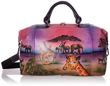 Load image into Gallery viewer, Anna by Anuschka Women's Genuine Leather Medium Shoulder Hobo | Hand Painted Original Artwork | Serengeti Sunset, One Size
