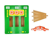 Load image into Gallery viewer, Z MAYABBO Wood Train Track Garage with 3-Way Track for Wooden Train Track Expansion Pack, Compatible with All Major Wooden Railway System

