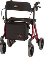 Load image into Gallery viewer, NOVA Medical Products NOVA Forte Rollator Walker, 20" Seat Height, Easy to Fold and Carry Rolling Walker, Red, 4320RD
