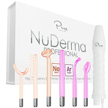 Load image into Gallery viewer, NuDerma Professional Skin Therapy Wand - Portable Handheld High Frequency Skin Therapy Machine with 6 Neon &amp; Argon Wands - Acne Treatment - Skin Tightening - Wrinkle Reducing – Facial Skin Lifter
