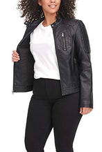 Load image into Gallery viewer, Levi's Women's Faux Leather Motocross Racer Jacket (Standard and Plus), Black, Medium
