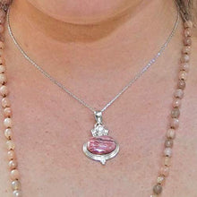 Load image into Gallery viewer, Sivalya RAVI Pink Rhodochrosite and White Pearl Pendant Necklace in 925 Sterling Silver - Luxurious Gift Packaging Included
