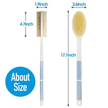 Load image into Gallery viewer, Back Scrubber Anti Slip for Shower,Back Brush Long Handle with Stiff and Soft Bristles,Body Exfoliator for Bath or Dry Brush(Blue)
