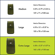 Load image into Gallery viewer, Evocel [Urban Pouch] Tactical Carrier with [Belt Loop &amp; Holster] (6.50 in x 3.27 in x 0.37 in) fits Galaxy Note 8, S8 Plus, Galaxy Mega, iPhone 7 Plus, ZTE ZMAX XL &amp; More, OD Green - X-Large
