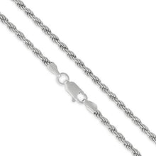 Load image into Gallery viewer, Authentic Solid Sterling Silver Rope Diamond-Cut Braided Twist Link .925 Rhodium Necklace Chains 1.5MM - 5.5MM, 16" - 30", Made In Italy, Men &amp; Women, Next Level Jewelry
