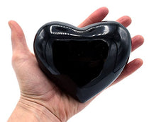 Load image into Gallery viewer, Black Onyx Aragonite Heart Figure, 4.75" Wide, 4" Long, 2" Tall, (1.6lb), Carved from Real North American Black Onyx Aragonite - The Artisan Mined Series by hBAR
