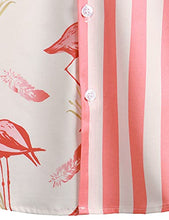 Load image into Gallery viewer, VATPAVE Mens Hawaiian Flamingo Shirts Casual Short Sleeve Button Down Shirt Summer Shirts X-Large Pink Flamingo Tropical
