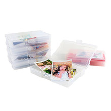 Load image into Gallery viewer, novelinks Photo Case 4" x 6" Photo Box Storage - 16 Inner Photo Keeper Photo Organizer Cases Photos Storage Containers Box for Photos (Clear)
