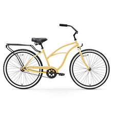 Load image into Gallery viewer, sixthreezero Around The Block Women's Single-Speed Beach Cruiser Bicycle, 26" Wheels, Cream with Black Seat and Grips
