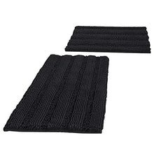 Load image into Gallery viewer, Bathroom Rugs Bath Mats Sets Super Absorbent Chenille Striped Bath Mats Non Skid Machine Wash Dry Rugs for Bathroom Floor Set of 2(Taupe Brown, 24 x 36 Plus 20 x 32 - Inches)

