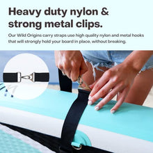 Load image into Gallery viewer, Wild Origins SUP Carry Strap - Carrying Strap for Paddleboards, Surfboards, Longboards - Hands-Free - Adjustable Heavy Duty Carrying Support Paddle Board Accessories for Men and Women
