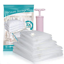 Load image into Gallery viewer, AirBaker Vacuum Storage Bags 8 pcs (3 x Jumbo, 2 x Large, 3 x Medium) for Comforters Blankets Clothes Pillows Travel Space Saver Seal Bag Hand Pump Included
