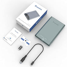 Load image into Gallery viewer, WAVLINK 2.5" Hard Drive Enclosure, USB C 3.1 Gen 2 to SATA External Hard Disk Case Clear for 9.5/7mm HDD SSD w/UASP 6Gbps 4TB Tool Free for WD Seagate Toshiba Samsung Hitachi PS4 Xbox Router
