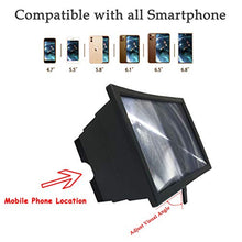 Load image into Gallery viewer, Mobile Phone Screen Magnifier Amplifier,Anzhee 2020 Newest Design 8" Curved 3D HD Anti-Blue Light Adjustable Foldable Cell Phone Screen Enlarger Compatible for iPhone Samsung &amp; All Smart-Phone Video
