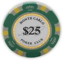 Load image into Gallery viewer, DA VINCI 14 Gram Clay Monte Carlo Poker Club Premium Quality Poker Chips Pack of 50 Green Chips
