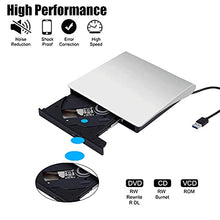 Load image into Gallery viewer, External DVD Drive, USB 3.0 Portable CD/DVD-RW Drive/ DVD Player for Laptop CD ROM Burner Compatible with Laptop Desktop PC Windows Linux OS Apple Mac White

