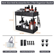 Load image into Gallery viewer, Under Sink Organizer, Under Sink Organizers and Storage Under Sink Shelf 2 Tier Under Sink Organizer Rack Under Sink Storage for Kitchen Bathroom Countertop And Cabinet,Bath Collection Baskets Black
