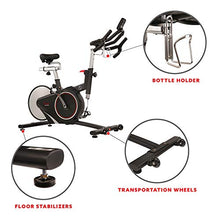 Load image into Gallery viewer, Sunny Health &amp; Fitness Magnetic Rear Belt Drive Indoor Cycling Bike with RPM Cadence Sensor - SF-B1709, Black
