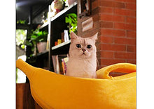 Load image into Gallery viewer, · Petgrow · Banana Cat Bed Cave Extra Large Size, Pet Bed Sofa Soft Cat Cuddle Bed House, Lovely Pet Supplies for Rabbits Small Dogs Cats Kittens Bed, Yellow
