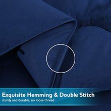 Load image into Gallery viewer, KARRISM All Season Down Alternative Oversized Queen Comforter, Winter Warm Ultra Soft Quilted Duvet Insert with Corner Tabs, Wavy Box Stitched, Luxury Fluffy &amp; Lightweight (Navy, 98 x 98 inches)
