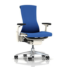 Load image into Gallery viewer, Herman Miller Embody Ergonomic Office Chair with White Frame/Titanium Base | Fully Adjustable Arms and Translucent Casters | Berry Blue Balance
