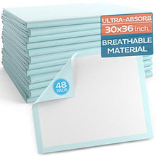 Load image into Gallery viewer, Incontinence Bed Pads [48 Pack] Underpads 30 x 36 Disposable Ultra-Heavyweight Super Absorbent &amp; Waterproof, Patient Repositioning [375 lbs.] Maximum Strength Breathable Backsheet for Skin Protection
