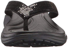 Load image into Gallery viewer, crocs Women's Capri V Sequin W Flip Flop, Black, 9 M US
