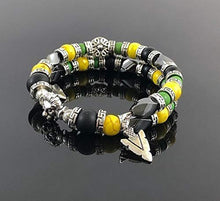 Load image into Gallery viewer, Men's Beaded Bangle Bracelet Jamaican Jewelry
