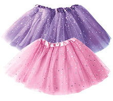 Load image into Gallery viewer, Dress Up Tutu Toddler Girls - Pink Tutu Girl &amp; Purple Polka Dot Tutus Set– Glitter 2 Tulle Skirt – Easter, Birthday Gift, Dressup Trunk, Princess Party, Ballet Dance
