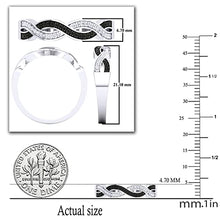 Load image into Gallery viewer, Dazzlingrock Collection 0.15 Carat (Ctw) Sterling Silver Black &amp; White Diamond Ladies Bridal Wedding Stackable Band, Size 4
