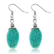 Load image into Gallery viewer, Gem Stone King 18 Inch Stunning Beads Simulated Turquoise Howlite Double Necklace and Earrings Set for Women
