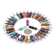 Load image into Gallery viewer, 24pcs All Natural Semi-Precious Gemstone Crystal Healing Hexagonal Point Pendant Bead

