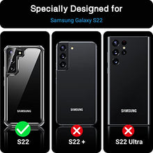 Load image into Gallery viewer, VANMASS Crystal Protective Designed for Samsung Galaxy S22 Case 6.1”, [Military Shockproof &amp; Slim Fit &amp; Crystal Clear] Anti-Yellowing Thin Soft Phone Case for Galaxy S22 5G
