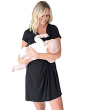 Load image into Gallery viewer, Kindred Bravely Eleanora Ultra Soft Bamboo Maternity and Nursing Nightgown/Lounge Dress (Black, XX-Large)
