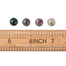 Load image into Gallery viewer, Kissitty 50Pcs Natural Indian Agate Flat Back Gemstone Cabochons 10mm Half Round/Dome Cab Chakra Energy Healing Power Stone for DIY Jewelry Making
