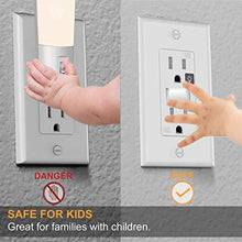 Load image into Gallery viewer, SOZULAMP Electrical Receptacle Outlet with Night Lights-Easy to Install,Decorator Tamper Resistant(TR) Wall Outlets,Nightlight with Touch Control,Outlet Covers Included (Glossy White,2 Pack)
