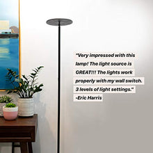 Load image into Gallery viewer, Brightech Sky LED Torchiere Super Bright Floor Lamp - Contemporary, High Lumen Light for Living Rooms &amp; Offices - Dimmable, Indoor Pole Uplight for Bedroom Reading - Black
