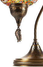 Load image into Gallery viewer, (18 Variations) CopperBull 2020 Turkish Moroccan Tiffany Style Handmade Colorful Mosaic Table Desk Bedside Night Swan Neck Lamp Light Lampshade, 19"
