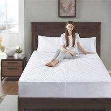 Load image into Gallery viewer, Dual Control Heated Mattress Pad Queen Size | Zone Heating Electric Bed Warmer W/ Auto Shut Off | Fit Up To 15 Inch | 12.5ft Long Cord | Therapeutic &amp; Relieves Sore Muscles/Joints - 60x80 Inch, White
