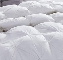 Load image into Gallery viewer, Luxurious All-Season Goose Down Comforter Queen Size Duvet Insert, Exquisite Pinch Pleat Design, Premium Baffle Box, 1200 Thread Count 100% Egyptian Cotton, 750+ Fill Power, 55 oz Fill Weight, White
