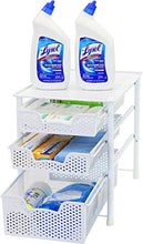 Load image into Gallery viewer, Simple Houseware Stackable 3 Tier Sliding Basket Organizer Drawer, White
