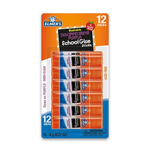 Load image into Gallery viewer, Elmer's Disappearing Purple School Glue Sticks, Washable, 6 Grams, 12 Count
